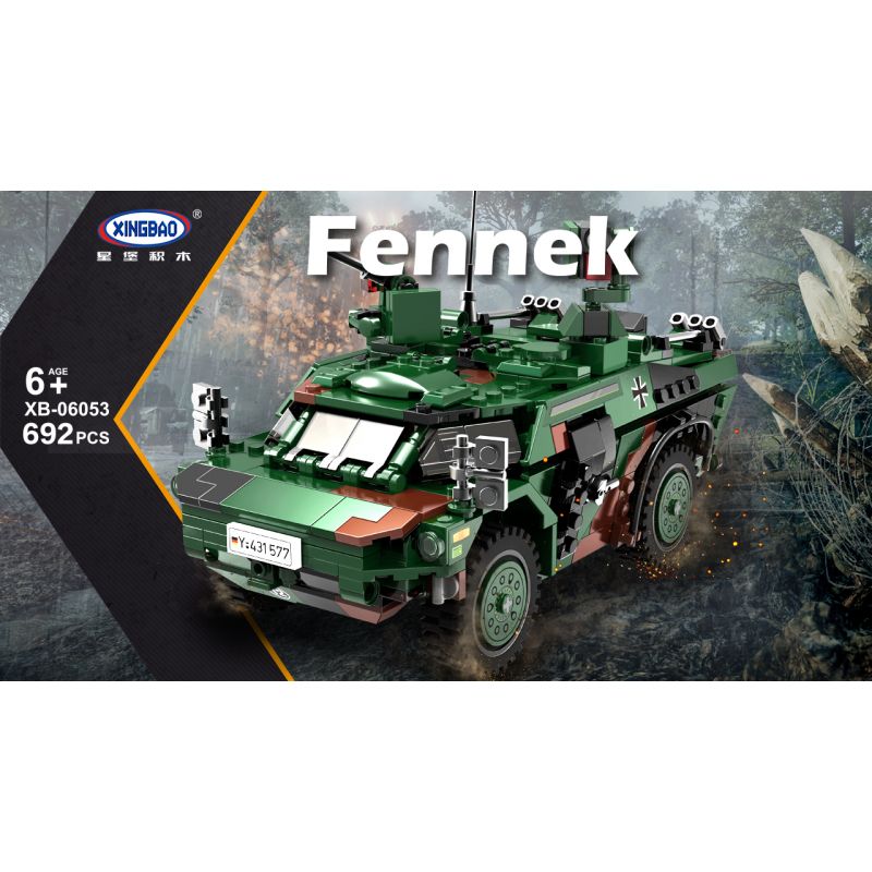 XINGBAO XB-06053 06053 XB06053 non  CÁO CHÂU PHI bộ đồ chơi xếp lắp ráp ghép mô hình Military Army FENNEK Quân Sự Bộ Đội 692 khối