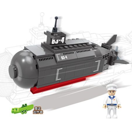 COGO 17004 non  TÀU NGẦM TYPE 093 LỚP SHANG bộ đồ chơi xếp lắp ráp ghép mô hình Military Army Quân Sự Bộ Đội 160 khối