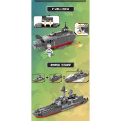 COGO 17004 non  TÀU NGẦM TYPE 093 LỚP SHANG bộ đồ chơi xếp lắp ráp ghép mô hình Military Army Quân Sự Bộ Đội 160 khối