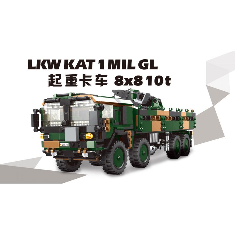 XINGBAO XB-06052 06052 XB06052 non  XE NÂNG bộ đồ chơi xếp lắp ráp ghép mô hình Military Army MAN LKW KAT 1 MIL GL 8X8 10T Quân Sự Bộ Đội 893 khối