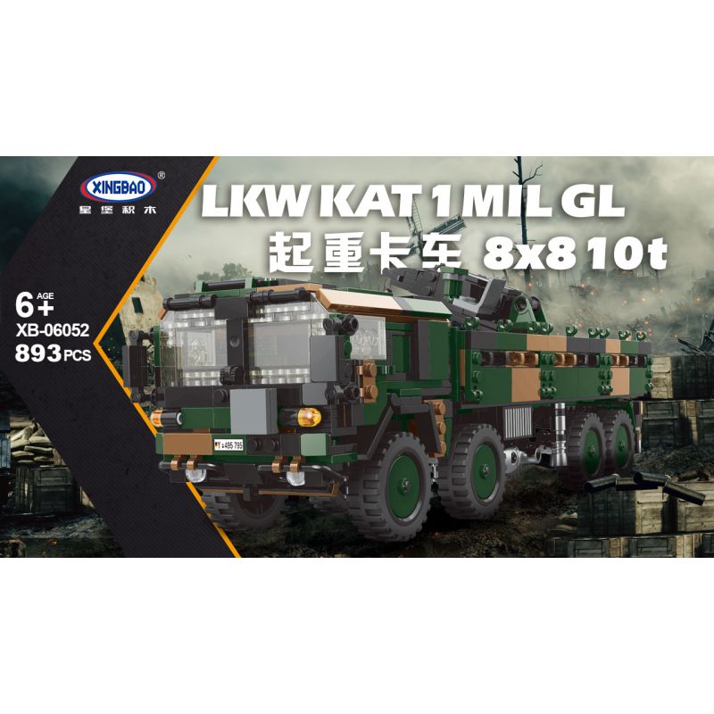 XINGBAO XB-06052 06052 XB06052 non  XE NÂNG bộ đồ chơi xếp lắp ráp ghép mô hình Military Army MAN LKW KAT 1 MIL GL 8X8 10T Quân Sự Bộ Đội 893 khối