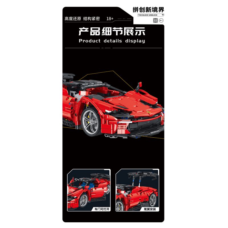 PanlosBrick 673006 Panlos Brick 673006 non  ĐUA CƠ KHÍ tỷ lệ 1:14 bộ đồ chơi xếp lắp ráp ghép mô hình  Kỹ Thuật Công Nghệ Cao Mô Hình Phương Tiện 1537 khối