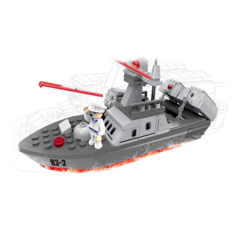 COGO 17003 non Lego TÀU TÊN LỬA TYPE 021 bộ đồ chơi xếp lắp ráp ghép mô hình Military Army Quân Sự Bộ Đội 167 khối