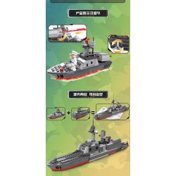 COGO 17003 non  TÀU TÊN LỬA TYPE 021 bộ đồ chơi xếp lắp ráp ghép mô hình Military Army Quân Sự Bộ Đội 167 khối