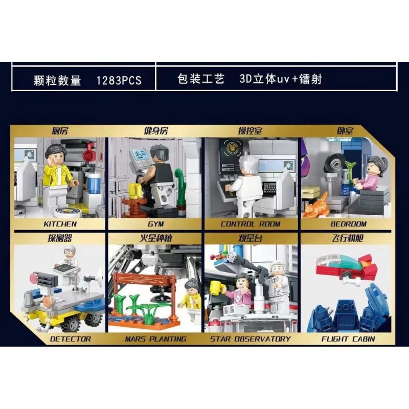 JP 66012 non  SỐNG TRÊN SAO HỎA bộ đồ chơi xếp lắp ráp ghép mô hình LIVING ON MARS 1283 khối