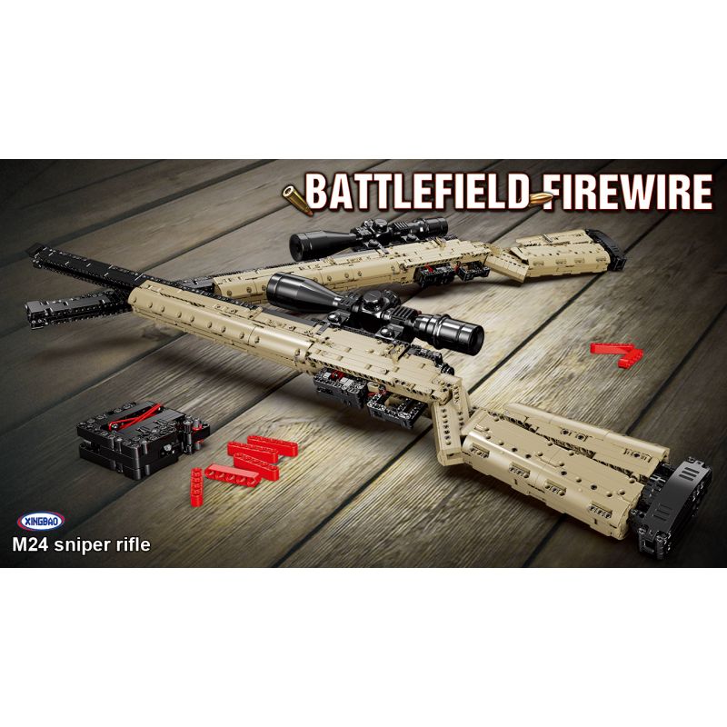XINGBAO XB-24007 24007 XB24007 non  SÚNG BẮN TỈA M24 bộ đồ chơi xếp lắp ráp ghép mô hình Pubg Battlegrounds M24 SNIPER RIFLE Bắn Súng 1116 khối