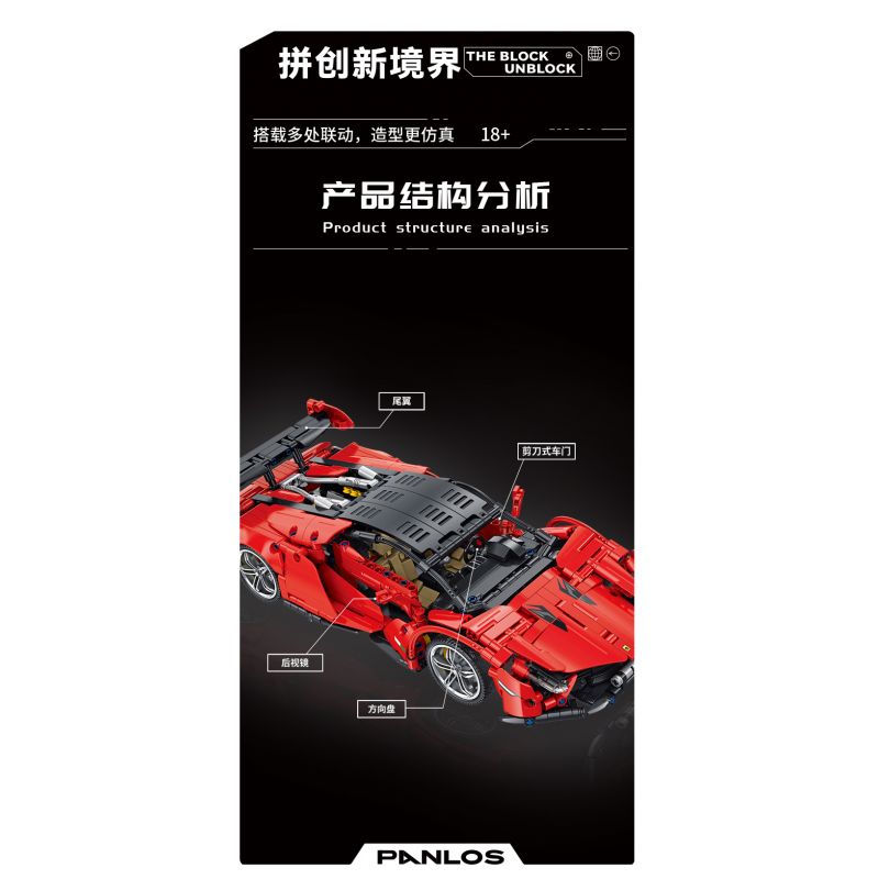 PanlosBrick 673003 Panlos Brick 673003 non  ĐUA CƠ KHÍ tỷ lệ 1:14 bộ đồ chơi xếp lắp ráp ghép mô hình  Kỹ Thuật Công Nghệ Cao Mô Hình Phương Tiện 1437 khối