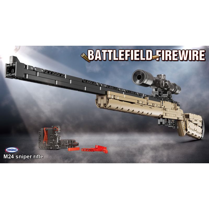 XINGBAO XB-24007 24007 XB24007 non  SÚNG BẮN TỈA M24 bộ đồ chơi xếp lắp ráp ghép mô hình Pubg Battlegrounds M24 SNIPER RIFLE Bắn Súng 1116 khối