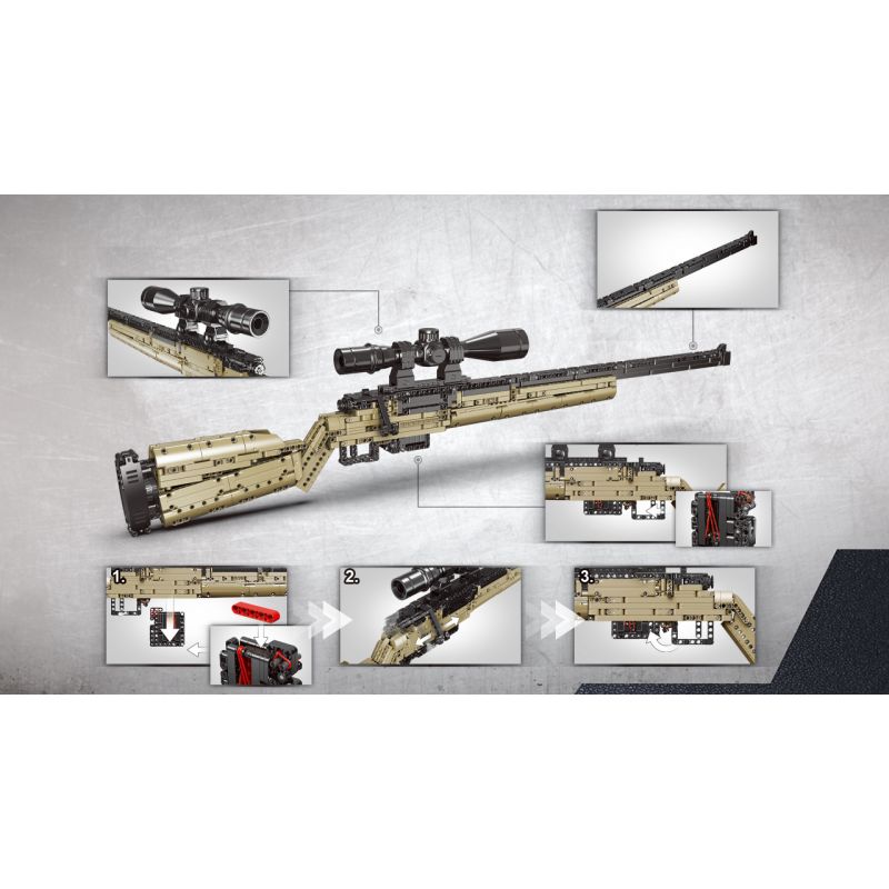 XINGBAO XB-24007 24007 XB24007 non  SÚNG BẮN TỈA M24 bộ đồ chơi xếp lắp ráp ghép mô hình Pubg Battlegrounds M24 SNIPER RIFLE Bắn Súng 1116 khối