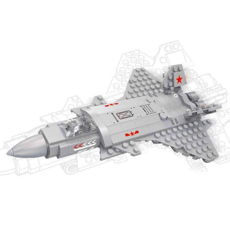 COGO 17005 non Lego MÁY BAY CHIẾN ĐẤU J-20 bộ đồ chơi xếp lắp ráp ghép mô hình Military Army Quân Sự Bộ Đội 184 khối