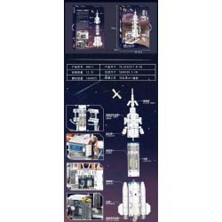 JP 66011 non  BÃI PHÓNG TÊN LỬA bộ đồ chơi xếp lắp ráp ghép mô hình ROCKET LAUNCH SITE 1060 khối