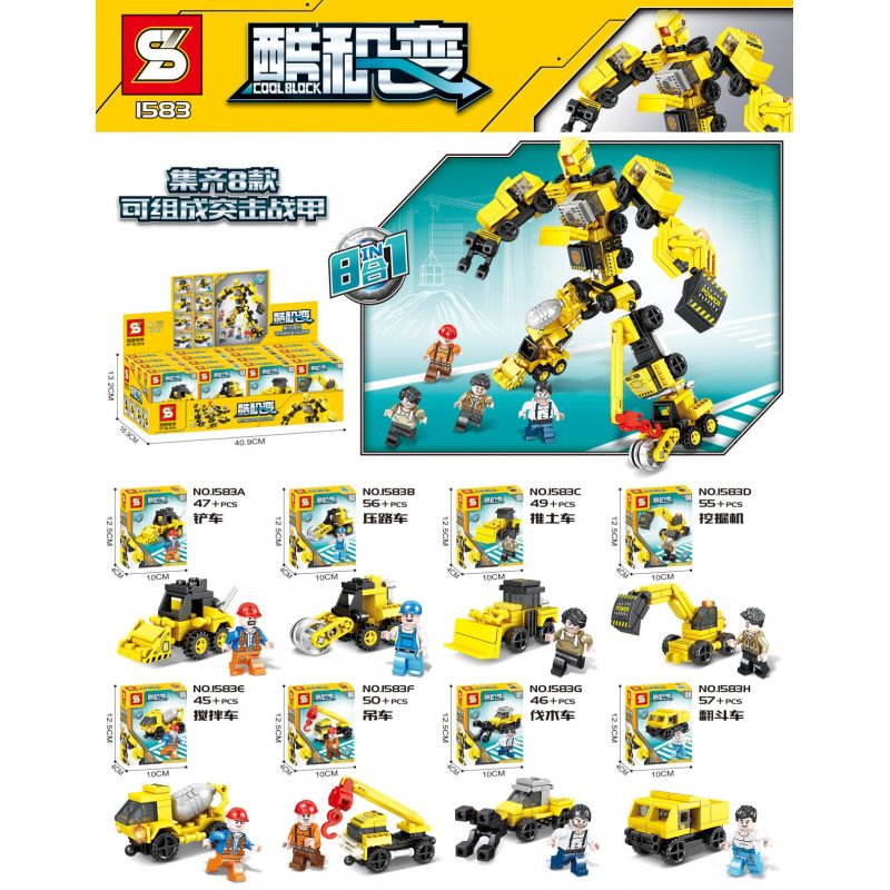 SHENG YUAN SY 1583 non Lego VƯỢT QUA 8 KẾT HỢP bộ đồ chơi xếp lắp ráp ghép mô hình Creator N In 1 COOLBLOCK 405 khối