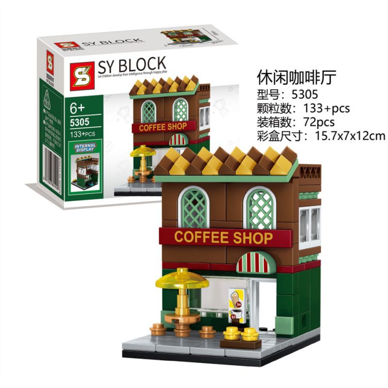 SHENG YUAN SY 5305 non Lego CAFÉ BÌNH THƯỜNG bộ đồ chơi xếp lắp ráp ghép mô hình Creator Sáng Tạo 133 khối