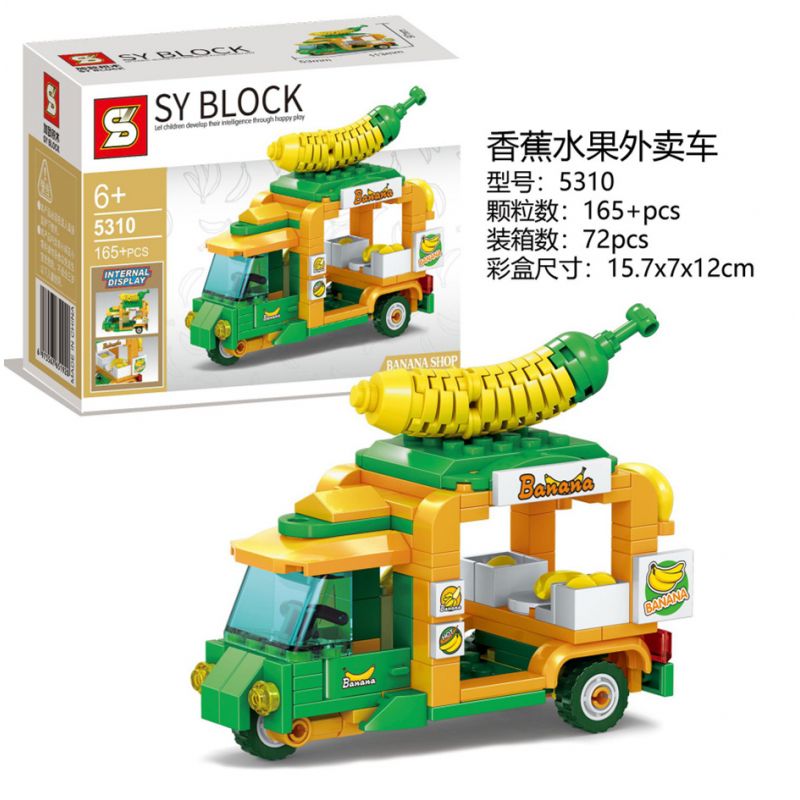 SHENG YUAN SY 5310 non Lego XE CHỞ TRÁI CHUỐI bộ đồ chơi xếp lắp ráp ghép mô hình City Thành Phố 72 khối