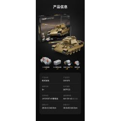 CADA DOUBLEE C61073 61073 non  XE TĂNG PANTHER CỔ ĐIỂN TRONG THẾ CHIẾN II 1:35 tỷ lệ 1:35 bộ đồ chơi xếp lắp ráp ghép mô hình Military Army PANZERKAMPFWAGEN V PANTHER Quân Sự Bộ Đội 907 khối