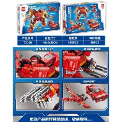 TA GAOLE T3050 3050 non  CHIẾN BINH LỬA bộ đồ chơi xếp lắp ráp ghép mô hình Military Army MORPHING MECH Quân Sự Bộ Đội 445 khối