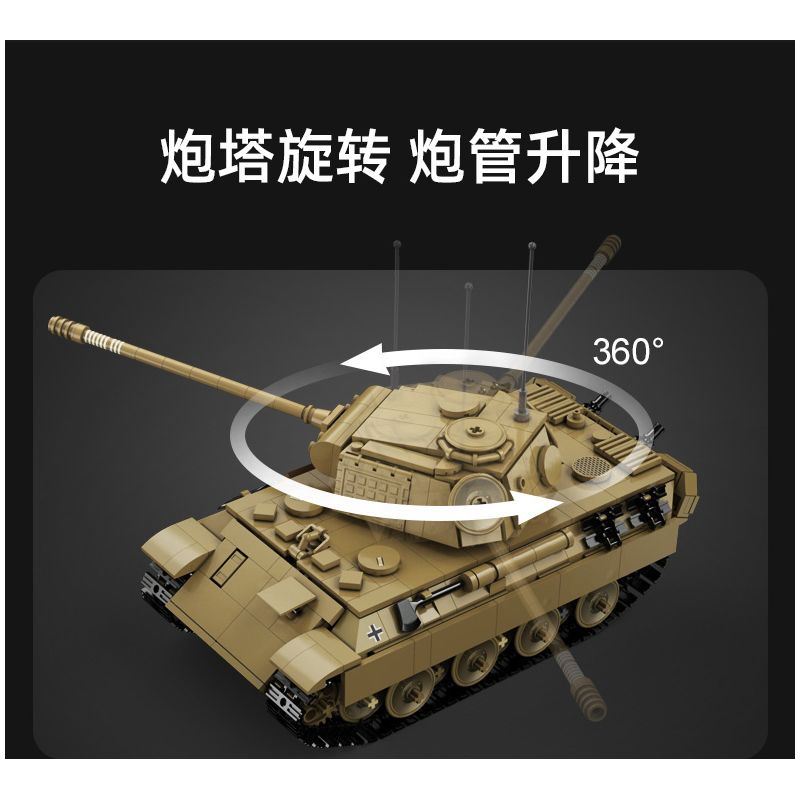 CADA DOUBLEE C61073 61073 non  XE TĂNG PANTHER CỔ ĐIỂN TRONG THẾ CHIẾN II 1:35 tỷ lệ 1:35 bộ đồ chơi xếp lắp ráp ghép mô hình Military Army PANZERKAMPFWAGEN V PANTHER Quân Sự Bộ Đội 907 khối
