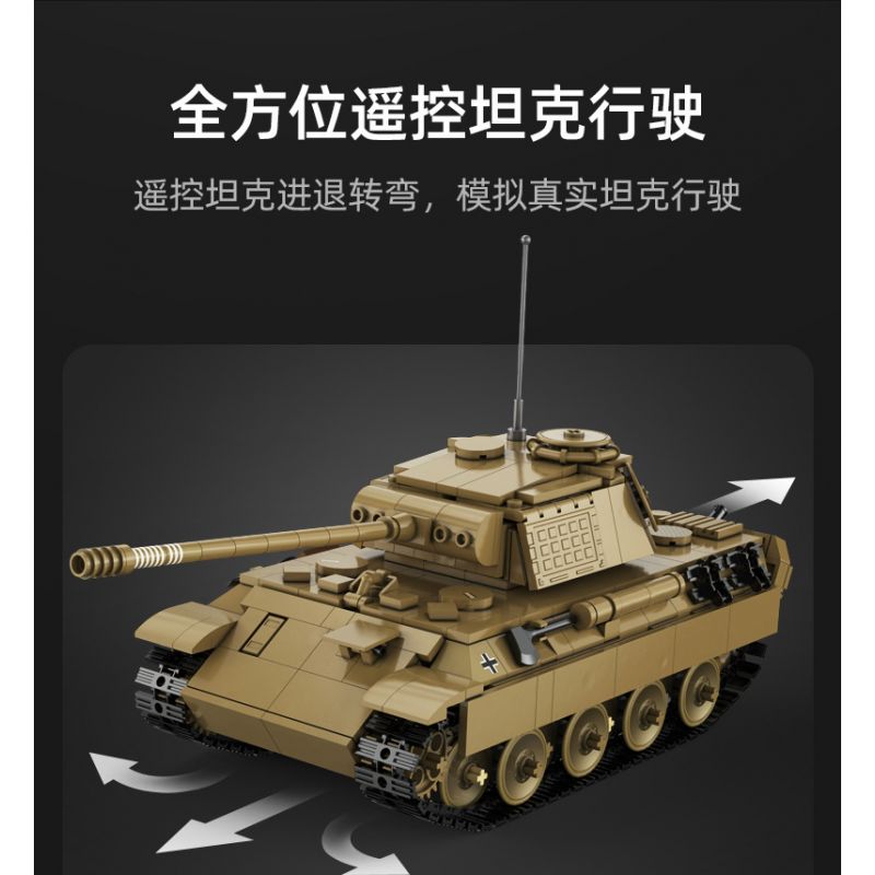 CADA DOUBLEE C61073 61073 non  XE TĂNG PANTHER CỔ ĐIỂN TRONG THẾ CHIẾN II 1:35 tỷ lệ 1:35 bộ đồ chơi xếp lắp ráp ghép mô hình Military Army PANZERKAMPFWAGEN V PANTHER Quân Sự Bộ Đội 907 khối