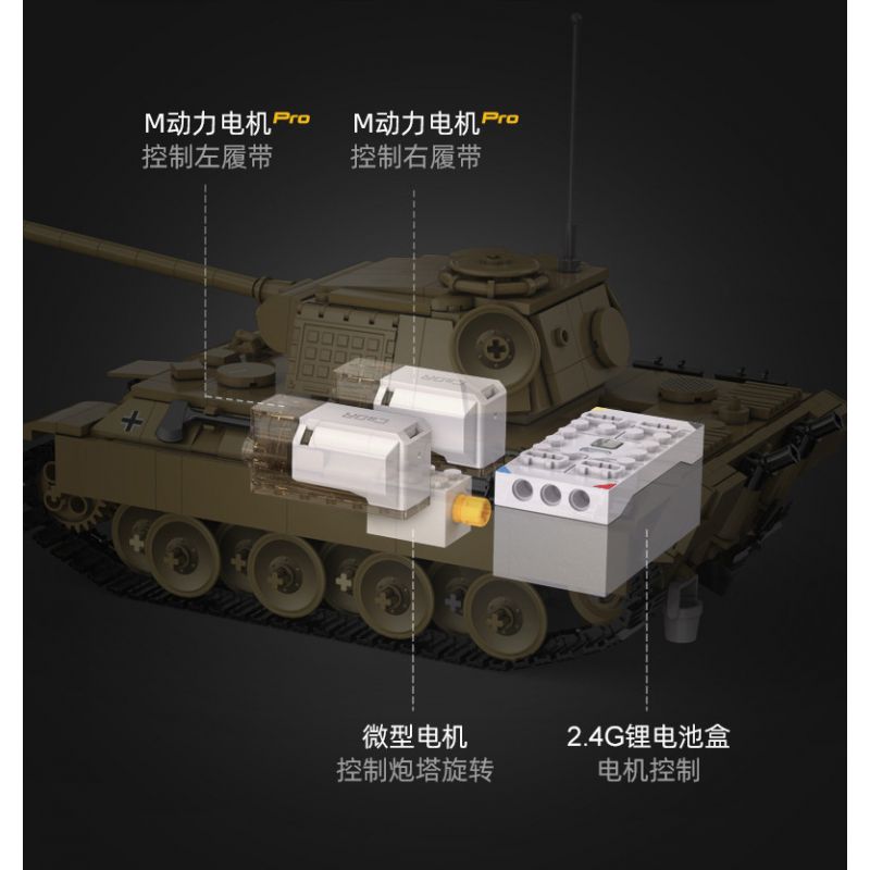CADA DOUBLEE C61073 61073 non  XE TĂNG PANTHER CỔ ĐIỂN TRONG THẾ CHIẾN II 1:35 tỷ lệ 1:35 bộ đồ chơi xếp lắp ráp ghép mô hình Military Army PANZERKAMPFWAGEN V PANTHER Quân Sự Bộ Đội 907 khối