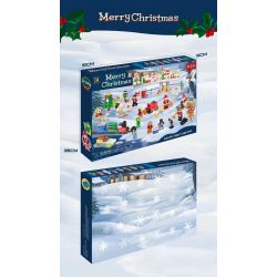 QIZHILE 90017 non  LỊCH MÙA VỌNG bộ đồ chơi xếp lắp ráp ghép mô hình City MERRY CHRISTMAS Thành Phố 643 khối