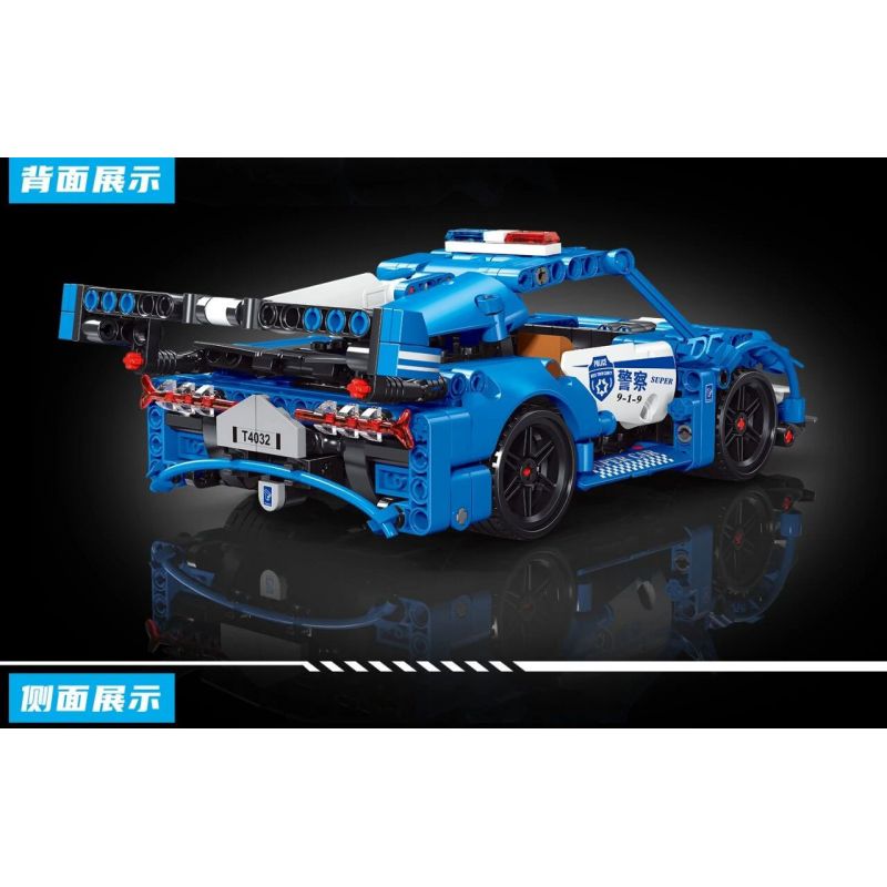 TA GAOLE T4032 4032 non  XE CẢNH SÁT ĐIỀU KHIỂN TỪ XA bộ đồ chơi xếp lắp ráp ghép mô hình  Kỹ Thuật Công Nghệ Cao Mô Hình Phương Tiện 488 khối