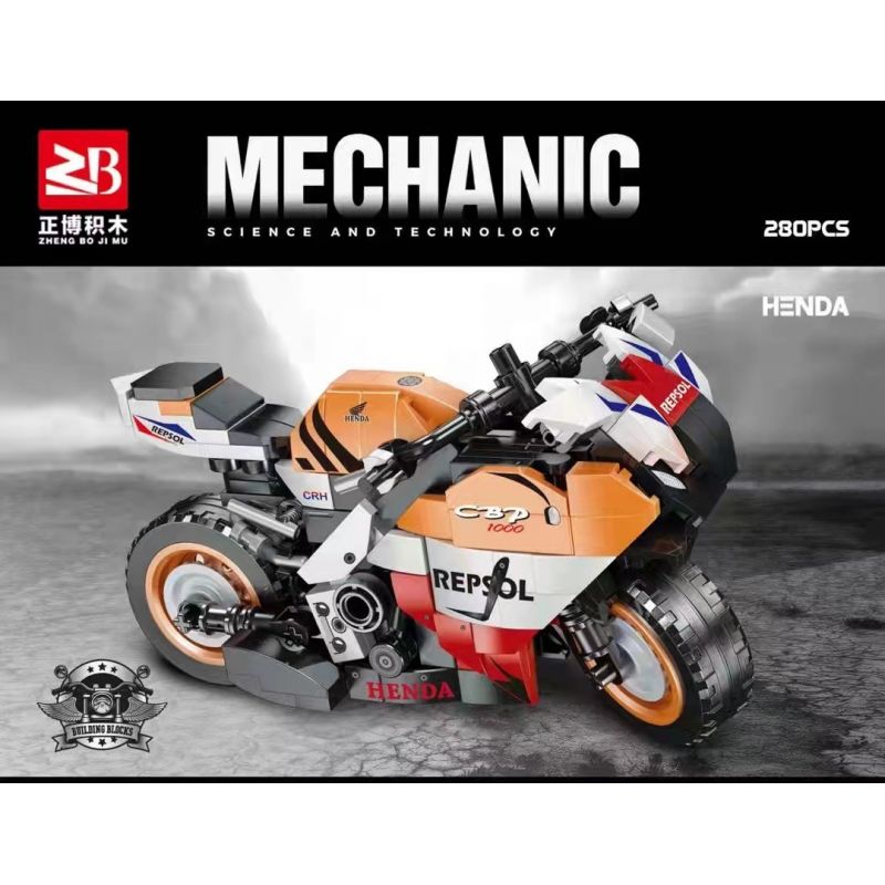 FAIR 310 non  XE MÁY HONDA. bộ đồ chơi xếp lắp ráp ghép mô hình Motorcycle Motorbike Xe Hai Bánh 280 khối