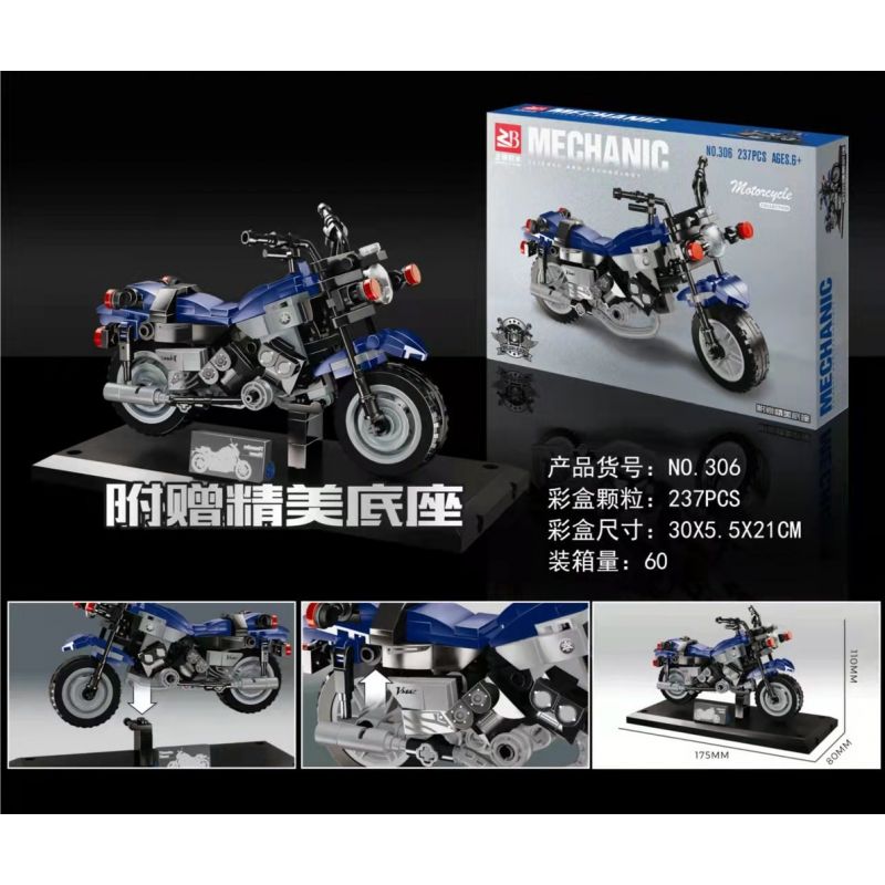 FAIR 306 non  DUCADI. bộ đồ chơi xếp lắp ráp ghép mô hình Motorcycle Motorbike Xe Hai Bánh 237 khối
