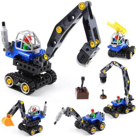 DUBIE 432 non  CẦN CẨU bộ đồ chơi xếp lắp ráp ghép mô hình Toolo TECH MACHINE CRANE 38 khối