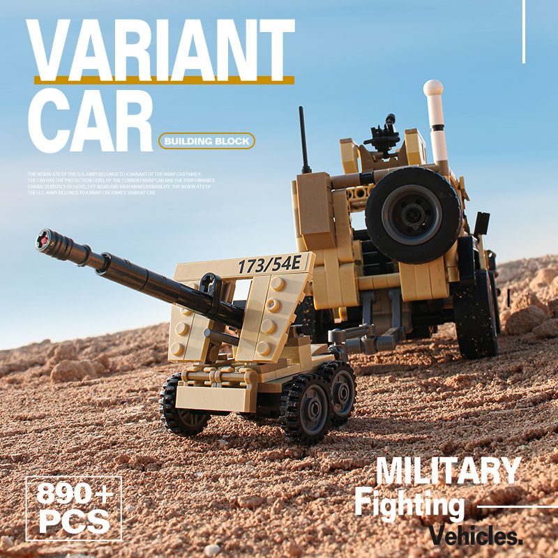 ACHKO 60003 non  XE RÀ PHÁ BOM MÌN M-ATV bộ đồ chơi xếp lắp ráp ghép mô hình Military Army ANTI-MINE VEHICLE Quân Sự Bộ Đội 890 khối
