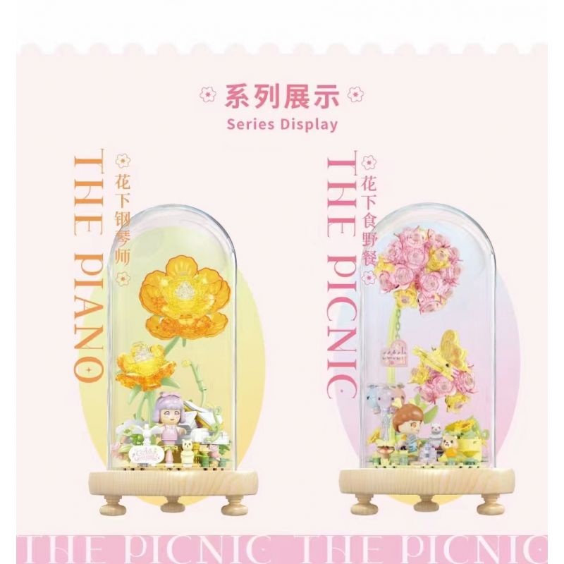 GEKKOSHA 804215 non  DÃ NGOẠI HOA bộ đồ chơi xếp lắp ráp ghép mô hình THE PICNIC 423 khối