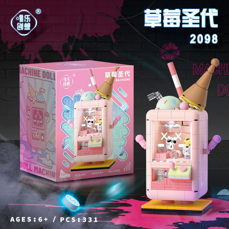 WEIGHT 2098 non  SUNDAE DÂU TÂY bộ đồ chơi xếp lắp ráp ghép mô hình 331 khối