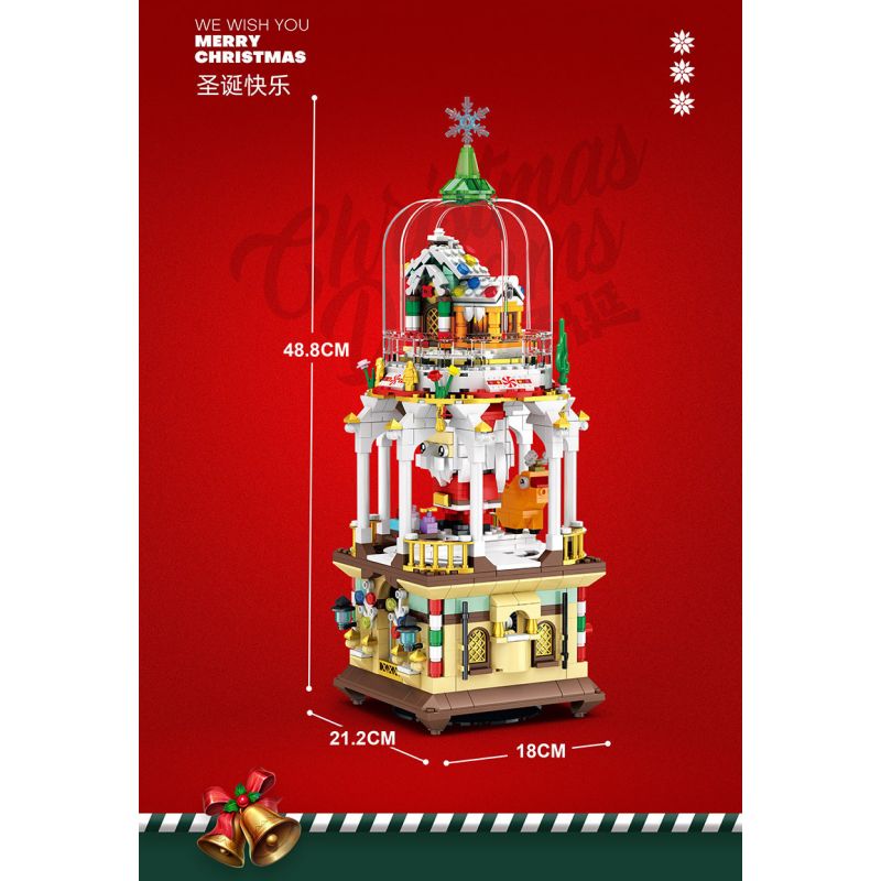 REOBRIX 66004 non  TƯỞNG TƯỢNG GIÁNG SINH bộ đồ chơi xếp lắp ráp ghép mô hình Seasonal CHRISTMAS DREAMS Mùa Lễ Hội 843 khối