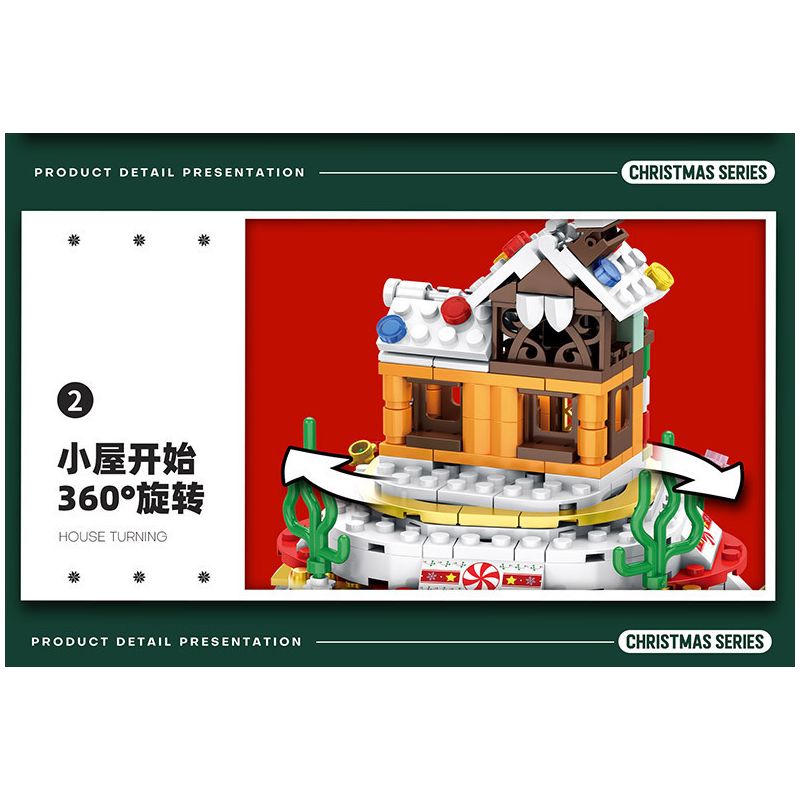 REOBRIX 66004 non  TƯỞNG TƯỢNG GIÁNG SINH bộ đồ chơi xếp lắp ráp ghép mô hình Seasonal CHRISTMAS DREAMS Mùa Lễ Hội 843 khối