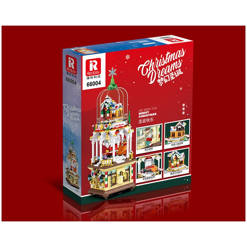 REOBRIX 66004 non  TƯỞNG TƯỢNG GIÁNG SINH bộ đồ chơi xếp lắp ráp ghép mô hình Seasonal CHRISTMAS DREAMS Mùa Lễ Hội 843 khối