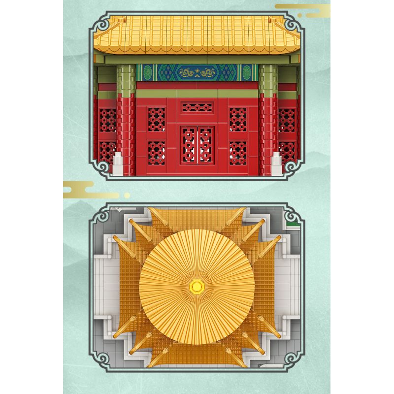 MOYU BLOCK MY92012 92012 non  TỬ CẤM THÀNH WANCHUN PAVILION bộ đồ chơi xếp lắp ráp ghép mô hình Architecture Công Trình Kiến Trúc 3812 khối