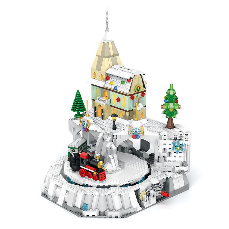 REOBRIX 66003 non Lego CHRISTMAS TOWN. bộ đồ chơi xếp lắp ráp ghép mô hình Seasonal CHRISTMAS IN TOWN Mùa Lễ Hội 1201 khối