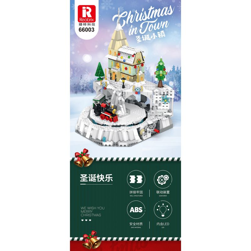 REOBRIX 66003 non  CHRISTMAS TOWN. bộ đồ chơi xếp lắp ráp ghép mô hình Seasonal CHRISTMAS IN TOWN Mùa Lễ Hội 1201 khối