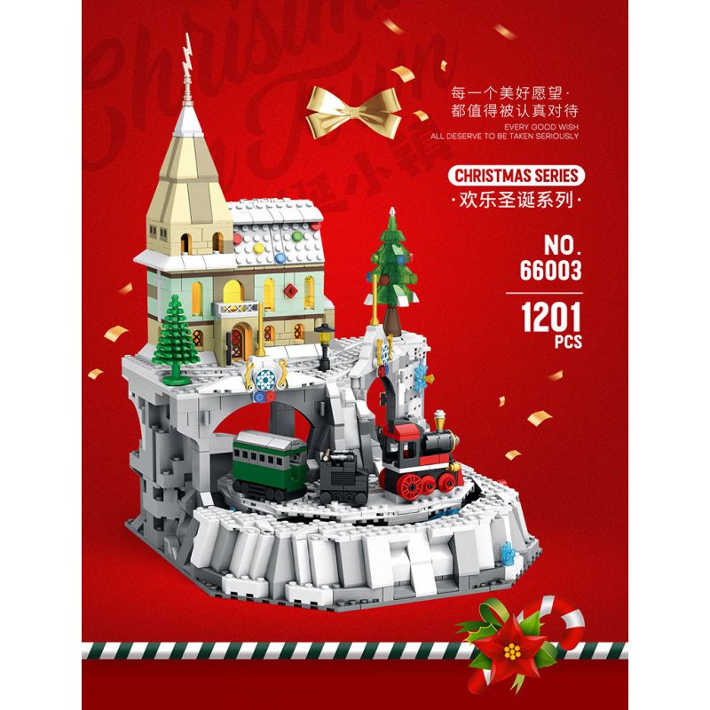 REOBRIX 66003 non  CHRISTMAS TOWN. bộ đồ chơi xếp lắp ráp ghép mô hình Seasonal CHRISTMAS IN TOWN Mùa Lễ Hội 1201 khối