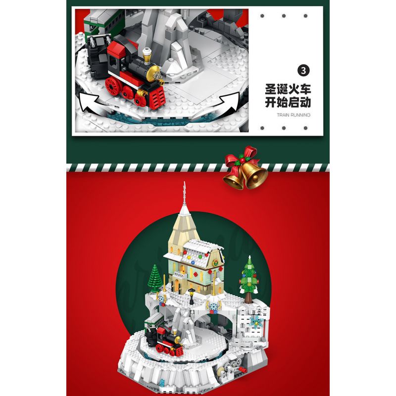 REOBRIX 66003 non  CHRISTMAS TOWN. bộ đồ chơi xếp lắp ráp ghép mô hình Seasonal CHRISTMAS IN TOWN Mùa Lễ Hội 1201 khối