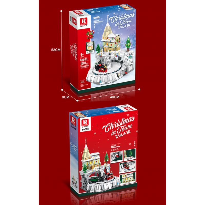 REOBRIX 66003 non  CHRISTMAS TOWN. bộ đồ chơi xếp lắp ráp ghép mô hình Seasonal CHRISTMAS IN TOWN Mùa Lễ Hội 1201 khối