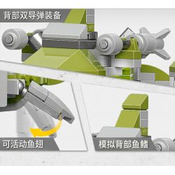 XINGBAO XB-57016 57016 XB57016 non  TYRANNOSAURUS REX CƠ HỌC (10 TRONG 1) bộ đồ chơi xếp lắp ráp ghép mô hình Creator Sáng Tạo 1159 khối