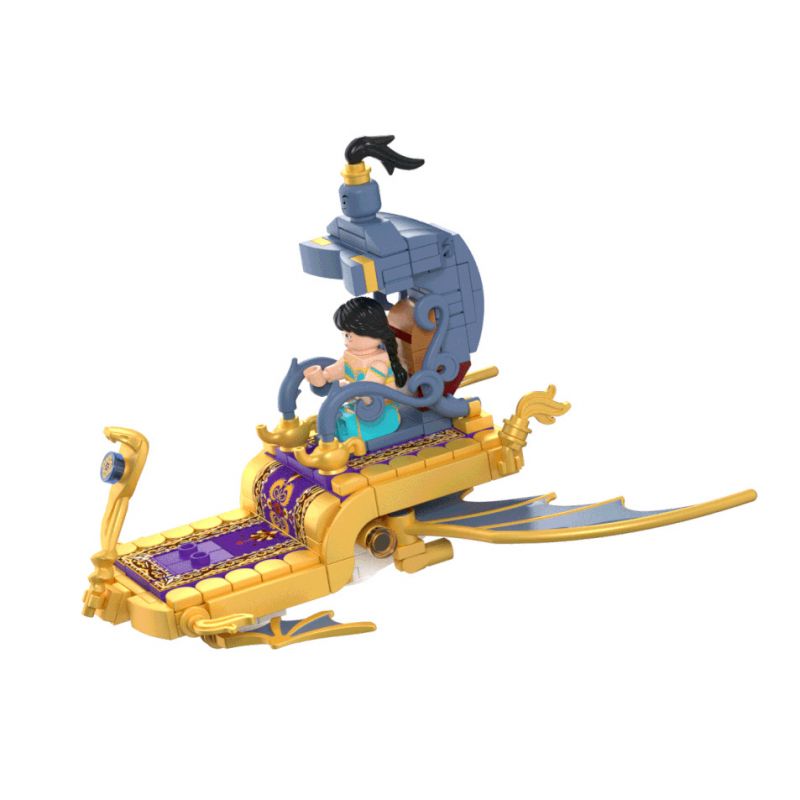 WEKKI 506180 non  THẢM THẦN CÔNG CHÚA JASMINE bộ đồ chơi xếp lắp ráp ghép mô hình FAIRY TALE TOWN MINI-CAR MAGIC CARPET AIRCRAFT 205 khối