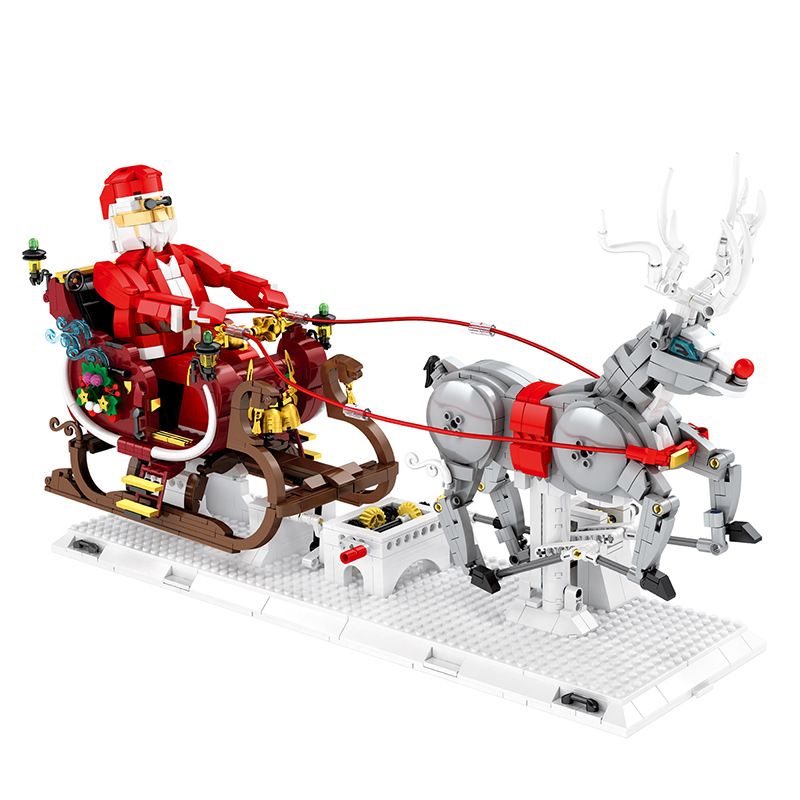 REOBRIX 66002 non Lego GIÁNG SINH XE TRƯỢT TUYẾT bộ đồ chơi xếp lắp ráp ghép mô hình Seasonal CHRISTMAS SLEIGH Mùa Lễ Hội 1572 khối