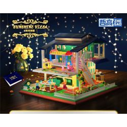 ZHEGAO DZ6110 6110 non  BIỆT THỰ NẮNG bộ đồ chơi xếp lắp ráp ghép mô hình Creator SUNSHINE VILLA Sáng Tạo 2395 khối