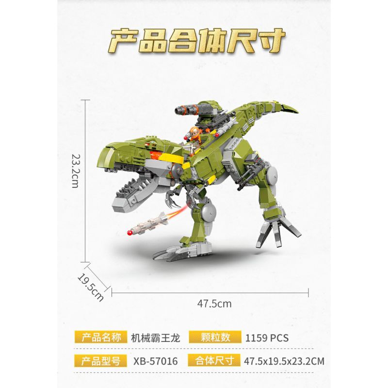 XINGBAO XB-57016 57016 XB57016 non Lego TYRANNOSAURUS REX CƠ HỌC (10 TRONG 1) bộ đồ chơi xếp lắp ráp ghép mô hình Creator Sáng Tạo 1159 khối