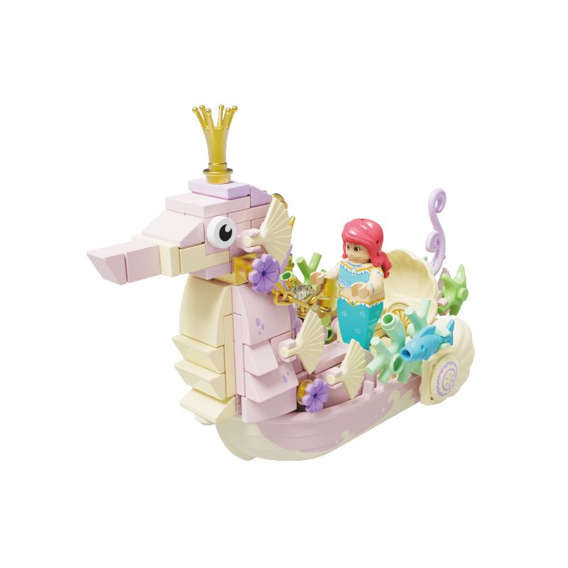 WEKKI 506179 non  SEAMANIC NÀNG TIÊN CÁ bộ đồ chơi xếp lắp ráp ghép mô hình FAIRY TALE TOWN MINI-CAR MAGIC VEHICLE 159 khối