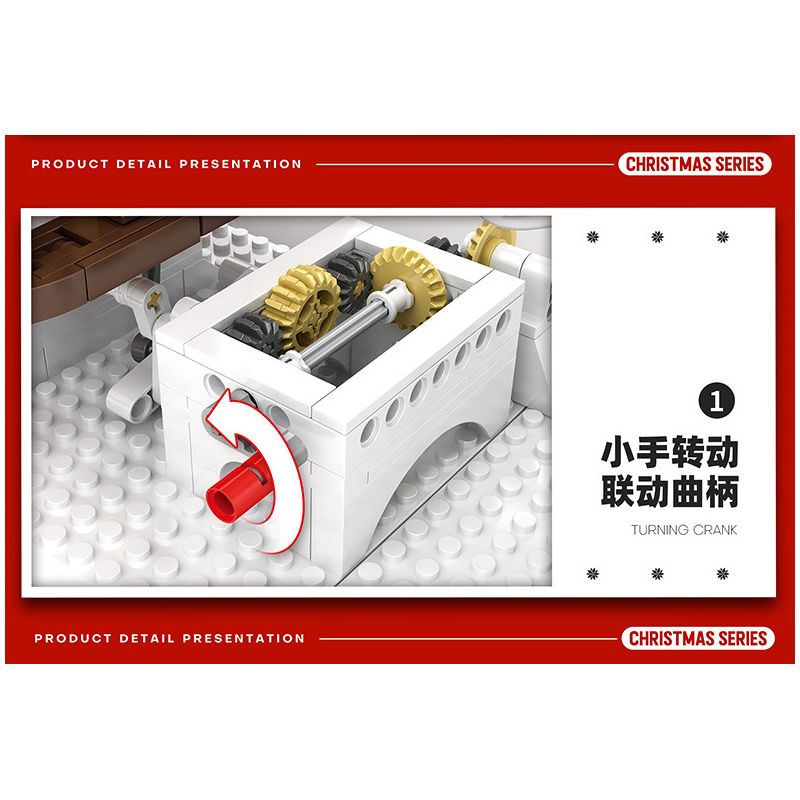 REOBRIX 66002 non  GIÁNG SINH XE TRƯỢT TUYẾT bộ đồ chơi xếp lắp ráp ghép mô hình Seasonal CHRISTMAS SLEIGH Mùa Lễ Hội 1572 khối