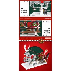 REOBRIX 66002 non  GIÁNG SINH XE TRƯỢT TUYẾT bộ đồ chơi xếp lắp ráp ghép mô hình Seasonal CHRISTMAS SLEIGH Mùa Lễ Hội 1572 khối