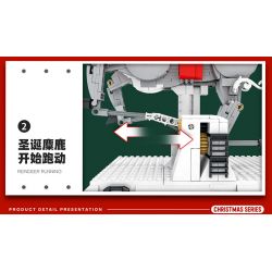 REOBRIX 66002 non  GIÁNG SINH XE TRƯỢT TUYẾT bộ đồ chơi xếp lắp ráp ghép mô hình Seasonal CHRISTMAS SLEIGH Mùa Lễ Hội 1572 khối