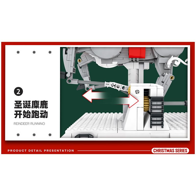 REOBRIX 66002 non  GIÁNG SINH XE TRƯỢT TUYẾT bộ đồ chơi xếp lắp ráp ghép mô hình Seasonal CHRISTMAS SLEIGH Mùa Lễ Hội 1572 khối